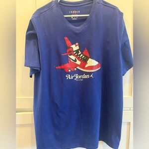 Nike Air Jordan retro 10G First Flight Chicago J’s blue Sz XL shirt 100% cotton.